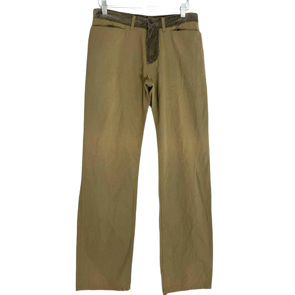 ETRO Milano Made in Italy Brown Velvet Trim Houndstooth Pants Mens 48/ 29x30